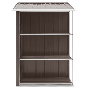 vidaXL Αποθήκη Κήπου με Ράφια Καφέ 205 x 130 x 183 εκ. Σιδερένια