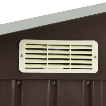 vidaXL Αποθήκη Κήπου με Ράφια Καφέ 205 x 130 x 183 εκ. Σιδερένια