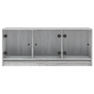 vidaXL Έπιπλο Τηλεόρασης Sonoma Γκρι 102x37x42cm με Γυάλινες Πόρτες