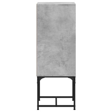vidaXL Βοηθητικό Ντουλάπι Γκρι Σκυροδ. 35x37x100cm Γυάλινες Πόρτες 1 τεμ.