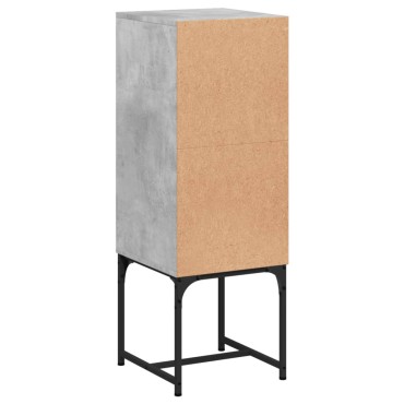 vidaXL Βοηθητικό Ντουλάπι Γκρι Σκυροδ. 35x37x100cm Γυάλινες Πόρτες 1 τεμ.