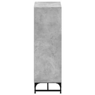 vidaXL Ντουλάπι Γκρι Σκυροδέματος 35x37x120cm με Γυάλινες Πόρτες 1 τεμ.
