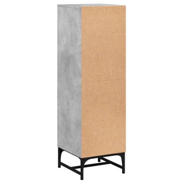 vidaXL Ντουλάπι Γκρι Σκυροδέματος 35x37x120cm με Γυάλινες Πόρτες 1 τεμ.