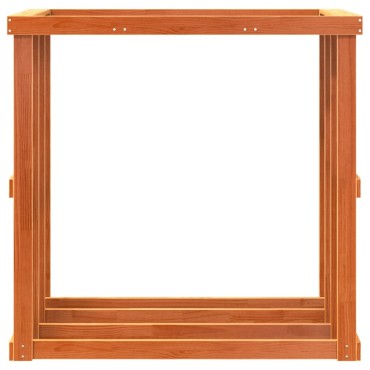 vidaXL Ξυλοθήκη Εξ. Χώρου Καφέ Κεριού 109x52x106 εκ. Μασίφ Ξύλο Πεύκου
