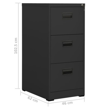vidaXL Αρχειοθήκη Ανθρακί 46x62x102,5cm από Ατσάλι 1 τεμ.