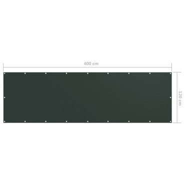vidaXL Διαχωριστικό Βεράντας Σκούρο Πράσινο 120x400 εκ. Ύφασμα Oxford