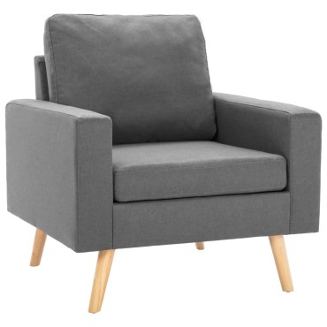 vidaXL Πολυθρόνα Ανοιχτό Γκρι Υφασμάτινη 77x71x80cm 1 τεμ.