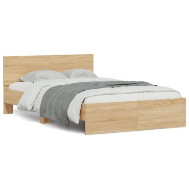 vidaXL Πλαίσιο Κρεβατιού με Κεφαλάρι Sonoma Δρυς 120x190cm 1 τεμ. - Μονό