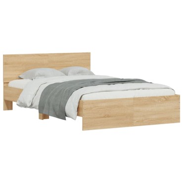 vidaXL Πλαίσιο Κρεβατιού με Κεφαλάρι Sonoma Δρυς 120x190cm 1 τεμ. - Μονό