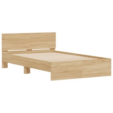 vidaXL Πλαίσιο Κρεβατιού με Κεφαλάρι Sonoma Δρυς 120x190cm 1 τεμ. - Μονό