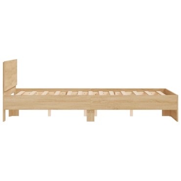 vidaXL Πλαίσιο Κρεβατιού με Κεφαλάρι Sonoma Δρυς 120x190cm 1 τεμ. - Μονό