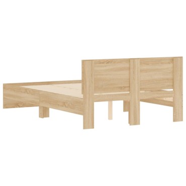 vidaXL Πλαίσιο Κρεβατιού με Κεφαλάρι Sonoma Δρυς 120x190cm 1 τεμ. - Μονό
