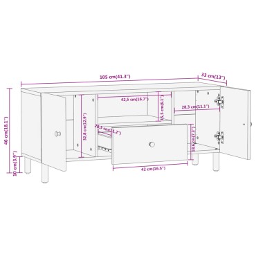 vidaXL Έπιπλο Τηλεόρασης 105x33x46cm από Μασίφ Ξύλο Ακακίας