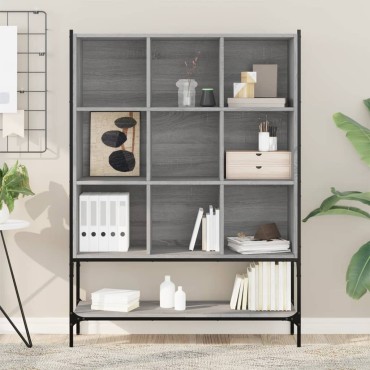 vidaXL Βιβλιοθήκη Γκρι Sonoma 102x30x141,5cm από Επεξεργασμένο Ξύλο 1 τεμ.