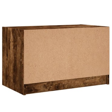 vidaXL Βοηθητικό Ντουλάπι Καπνιστή Δρυς 68x37x42cm Γυάλινες Πόρτες