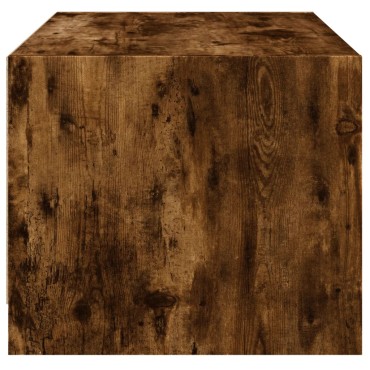vidaXL Τραπεζάκι Σαλονιού Καπνιστή Δρυς 68x50x42cm με Γυάλινες Πόρτες 1 τεμ.