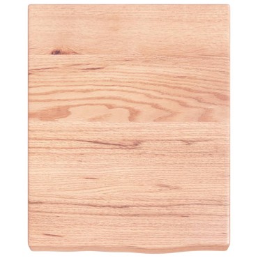vidaXL Ράφι Τοίχου Ανοιχτό Καφέ 40x50x(2-6)cm Επεξ. Μασίφ Ξύλο Δρυός 1 τεμ.