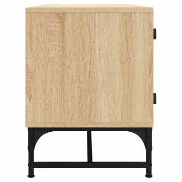 vidaXL Έπιπλο Τηλεόρασης Sonoma Δρυς 102x37x50cm με Γυάλινες Πόρτες