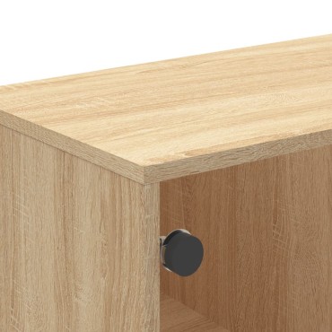 vidaXL Έπιπλο Τηλεόρασης Sonoma Δρυς 102x37x50cm με Γυάλινες Πόρτες