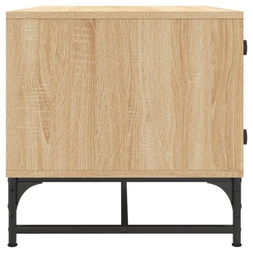 vidaXL Τραπεζάκι Σαλονιού Sonoma Δρυς 68,5x50x50cm με Γυάλινες Πόρτες 1 τεμ.