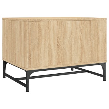 vidaXL Τραπεζάκι Σαλονιού Sonoma Δρυς 68,5x50x50cm με Γυάλινες Πόρτες 1 τεμ.