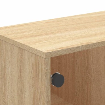 vidaXL Τραπεζάκι Σαλονιού Sonoma Δρυς 68,5x50x50cm με Γυάλινες Πόρτες 1 τεμ.