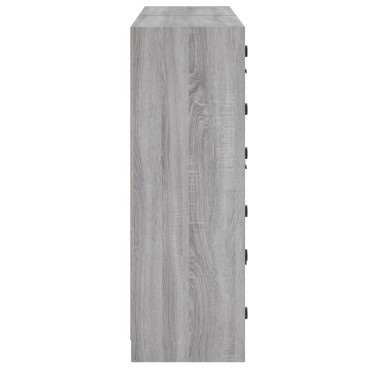 vidaXL Βιβλιοθήκη με Πόρτες Γκρι Sonoma 136x37x109cm Επεξ. Ξύλο 1 τεμ.