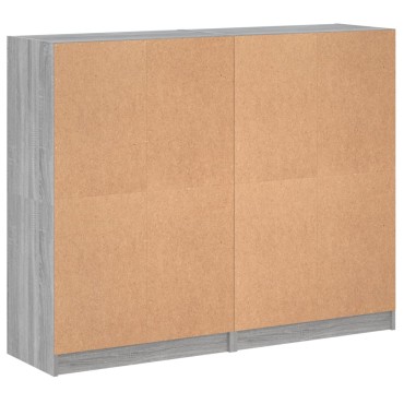 vidaXL Βιβλιοθήκη με Πόρτες Γκρι Sonoma 136x37x109cm Επεξ. Ξύλο 1 τεμ.
