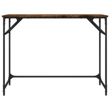 vidaXL Γραφείο Καπ. Δρυς 100x45x76cm Επ. Ξύλο/Ατσάλι Ηλ. Βαφή Πούδρας 1 τεμ.