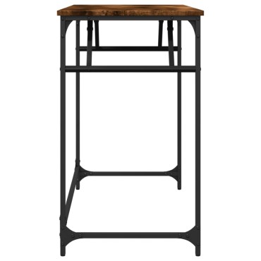 vidaXL Γραφείο Καπ. Δρυς 100x45x76cm Επ. Ξύλο/Ατσάλι Ηλ. Βαφή Πούδρας 1 τεμ.