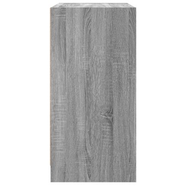 vidaXL Βοηθητικό Ντουλάπι Sonoma Γκρι 68x37x75,5cm με Γυάλινες Πόρτες 1 τεμ.