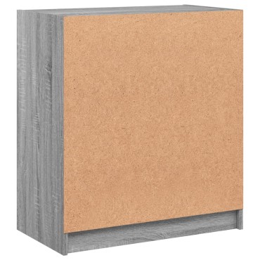 vidaXL Βοηθητικό Ντουλάπι Sonoma Γκρι 68x37x75,5cm με Γυάλινες Πόρτες 1 τεμ.