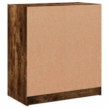 vidaXL Βοηθητικό Ντουλάπι Καπνιστή Δρυς 68x37x75,5cm Γυάλινες Πόρτες 1 τεμ.