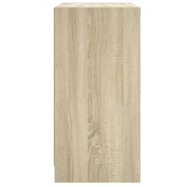 vidaXL Βοηθητικό Ντουλάπι Sonoma Δρυς 68x37x75,5cm με Γυάλινες Πόρτες 1 τεμ.