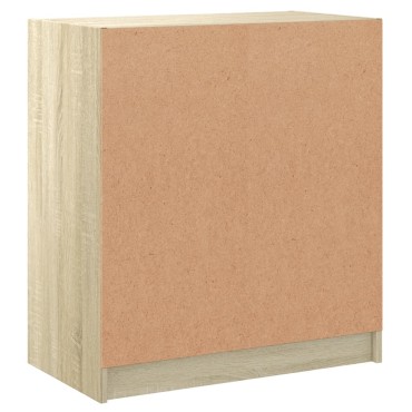 vidaXL Βοηθητικό Ντουλάπι Sonoma Δρυς 68x37x75,5cm με Γυάλινες Πόρτες 1 τεμ.