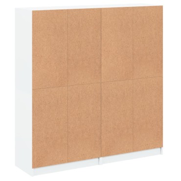 vidaXL Βιβλιοθήκη με Πόρτες Λευκή 136x37x142cm από Επεξεργ. Ξύλο 1 τεμ.