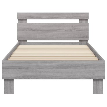 vidaXL Πλαίσιο Κρεβατιού με Κεφαλάρι Γκρι Sonoma 75x190 εκ. Επεξ. Ξύλο