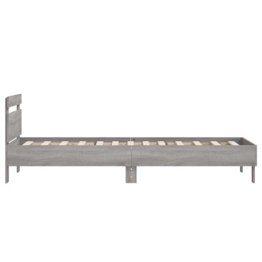 vidaXL Πλαίσιο Κρεβατιού με Κεφαλάρι Γκρι Sonoma 75x190 εκ. Επεξ. Ξύλο