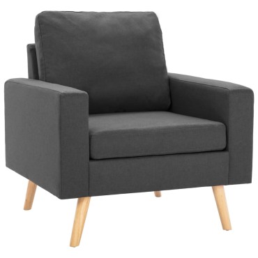 vidaXL Πολυθρόνα Σκούρο Γκρι Υφασμάτινη 77x71x80cm 1 τεμ.
