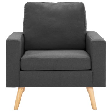 vidaXL Πολυθρόνα Σκούρο Γκρι Υφασμάτινη 77x71x80cm 1 τεμ.