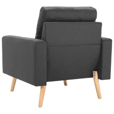 vidaXL Πολυθρόνα Σκούρο Γκρι Υφασμάτινη 77x71x80cm 1 τεμ.