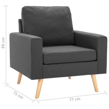 vidaXL Πολυθρόνα Σκούρο Γκρι Υφασμάτινη 77x71x80cm 1 τεμ.