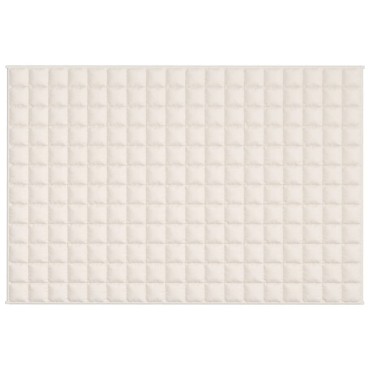 vidaXL Κουβέρτα Βαρύτητας Ανοιχτό Κρεμ 120 x 180 εκ. 5 κ. Υφασμάτινη