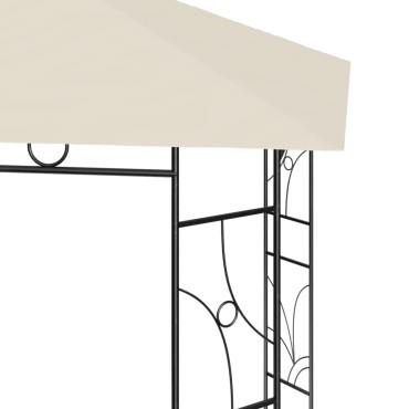 vidaXL Κιόσκι Κρεμ 4 x 3 x 2,7 μ. 160 γρ./μ²