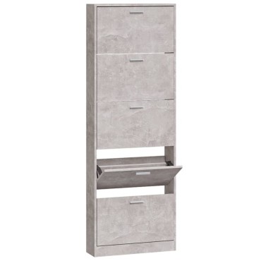 vidaXL Παπουτσοθήκη Γκρι Σκυροδέματος 59x17x169cm Επεξεργασμένο Ξύλο