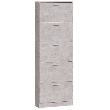 vidaXL Παπουτσοθήκη Γκρι Σκυροδέματος 59x17x169cm Επεξεργασμένο Ξύλο
