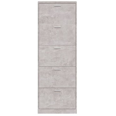 vidaXL Παπουτσοθήκη Γκρι Σκυροδέματος 59x17x169cm Επεξεργασμένο Ξύλο