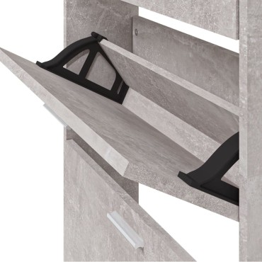 vidaXL Παπουτσοθήκη Γκρι Σκυροδέματος 59x17x169cm Επεξεργασμένο Ξύλο