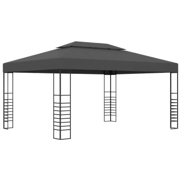 vidaXL Κιόσκι με Φωτάκια LED Ανθρακί 3 x 4 μ.