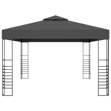 vidaXL Κιόσκι με Φωτάκια LED Ανθρακί 3 x 4 μ.